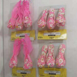 NEW Lot of 4 Ashland Bird Accents Pink White Clip On Floral Decoration 11 Total